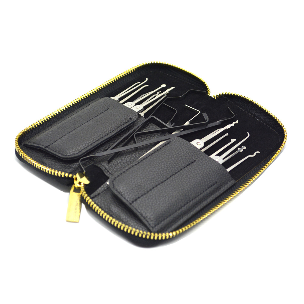 High Quality Locksmith Supplies Lock Pick Set With Transparent Practice Lock Lock Picking Tools YS500041