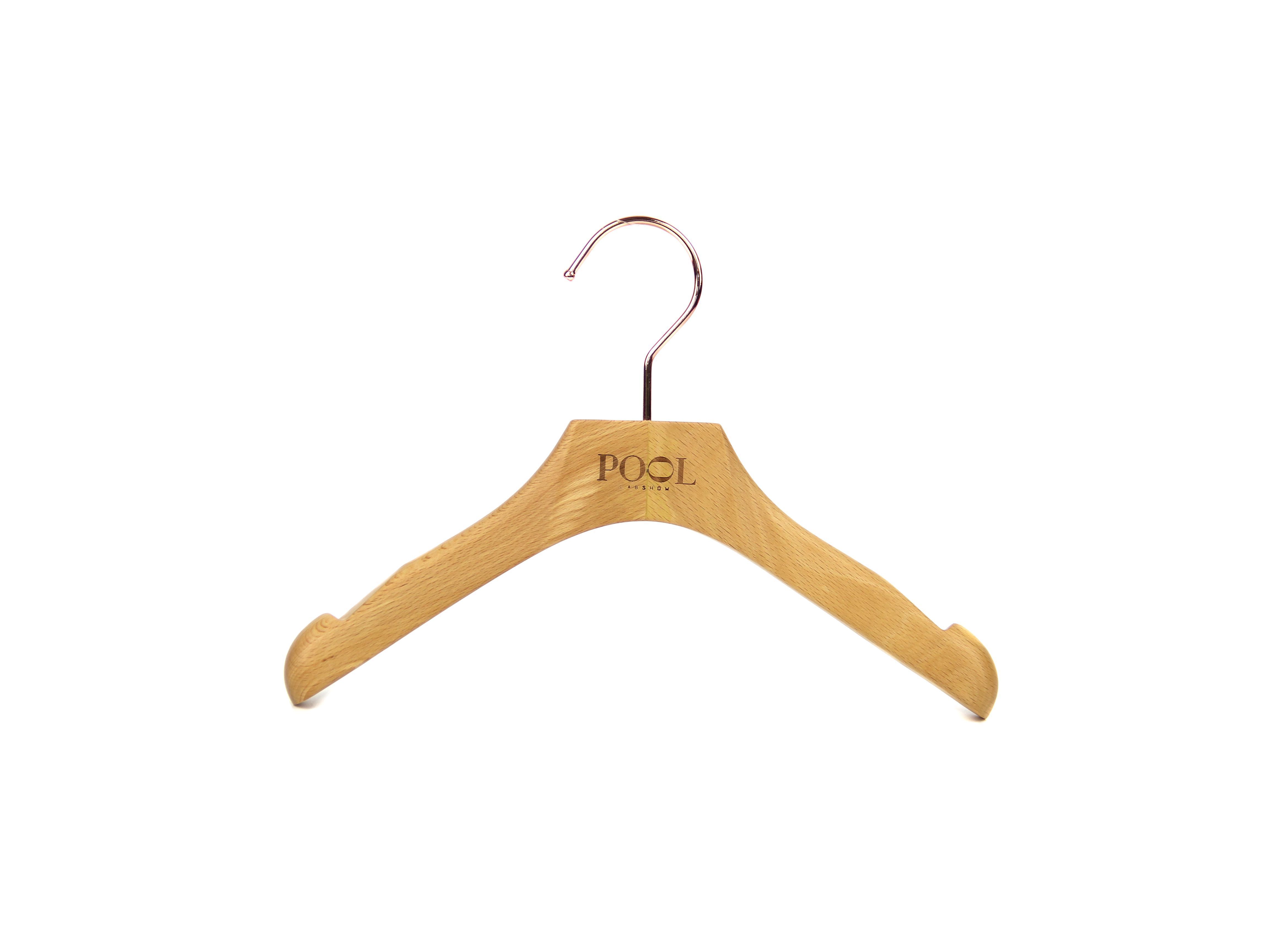 luxury natural wooden hanger with notches kids clothes rack for children's dress baby coat cloth hanger