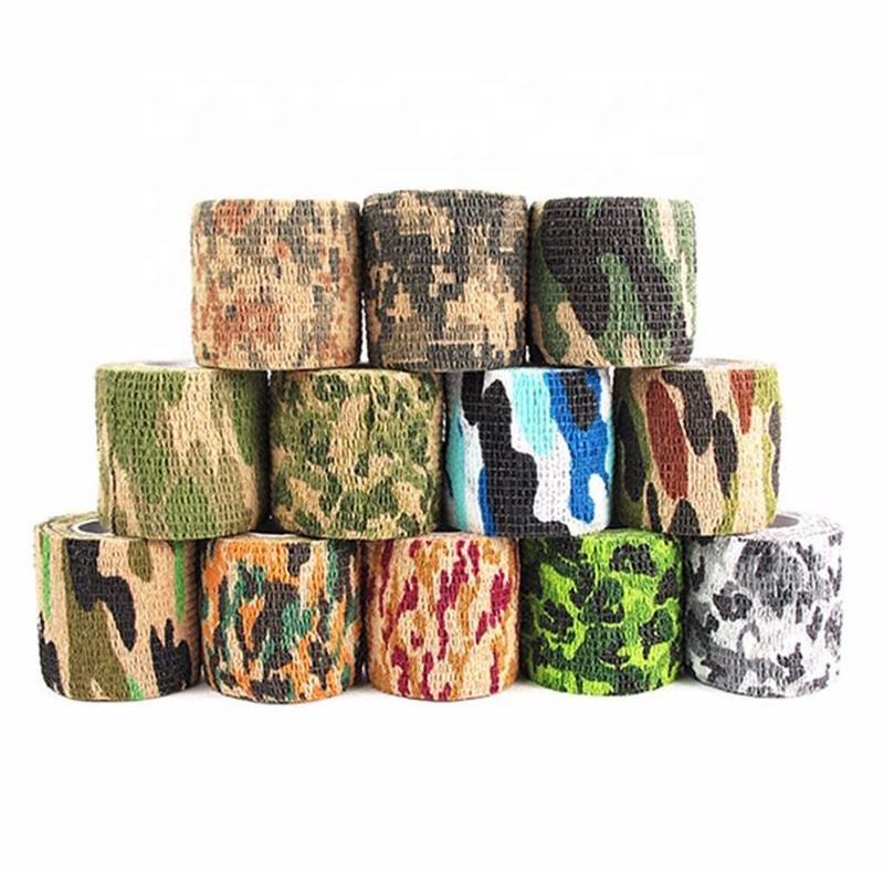 5mX4.5cm Cohesive Woodland Camo Wrap Hunting Camouflage Stealth Tape