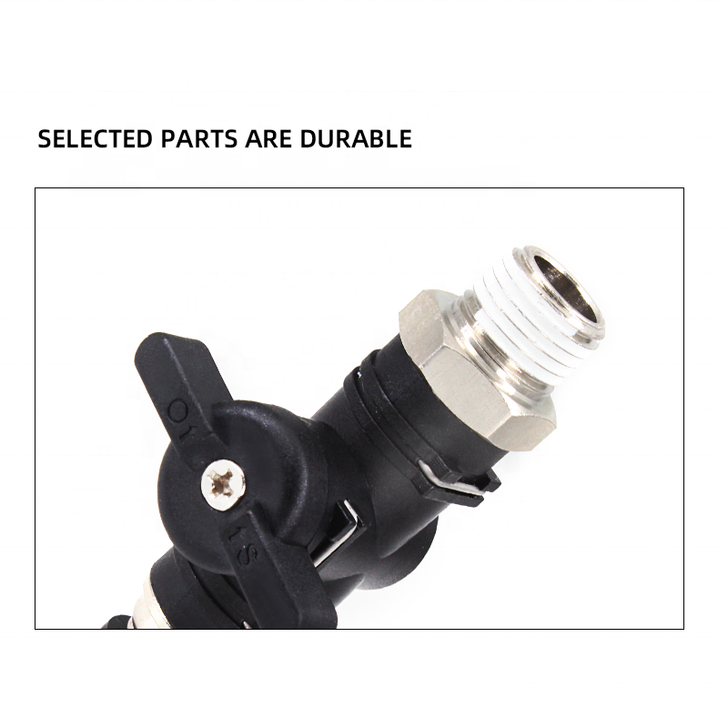 4mm/6mm/8mm/10mm/12mm Pneumatic Connector Quick Joint Adapter BUC Hand Valve Switch Tube Fittings Black Shut Off Ball Valve