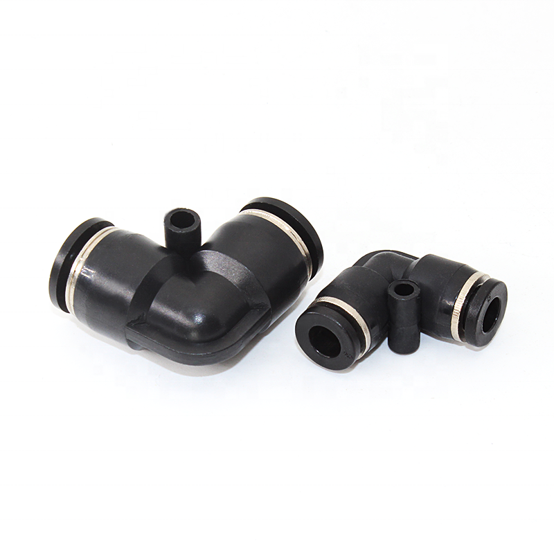 pneumatic connection Pneumatic Tube Air Fitting Plastic Union Elbow L Connector Pipe Hose Push In One Touch Quick Joint Coupler