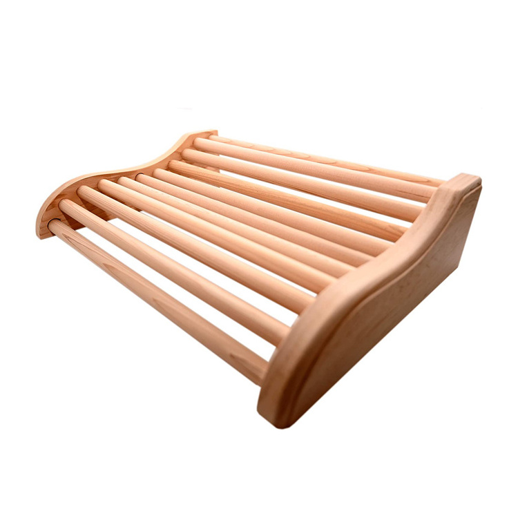 High Quality Beautiful Aromatic Canadian Cedar Natural Wood Modern Elegant Curved Design Sauna Headrest Sauna Pillow