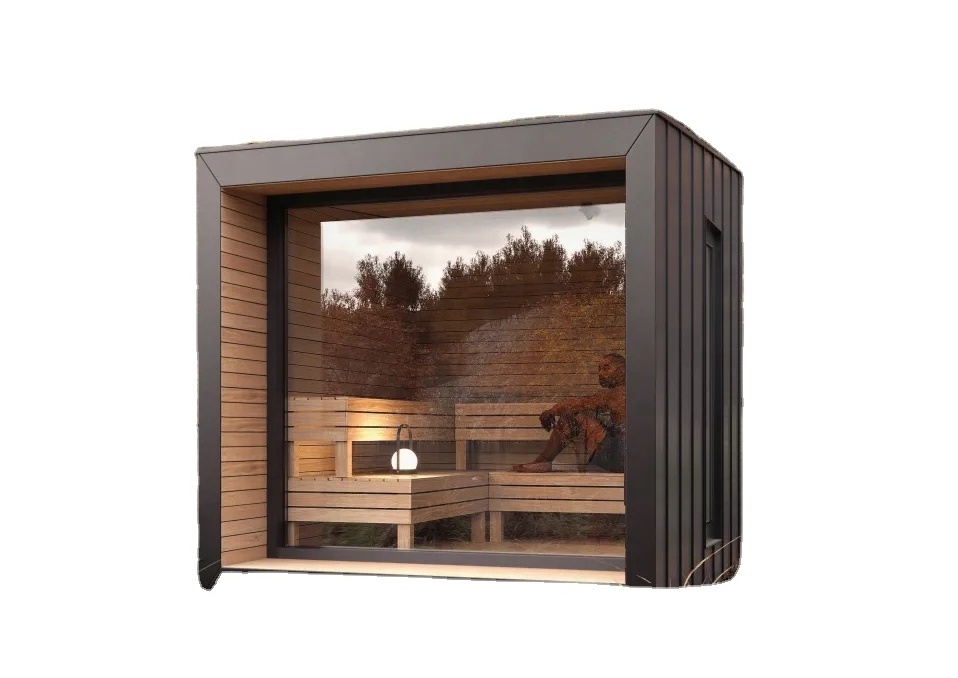 High end luxury customized Canadian hemlock outdoor traditional steam sauna wooden room