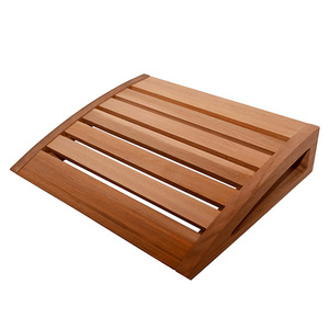 High Quality Beautiful Aromatic Canadian Cedar Natural Wood Modern Elegant Curved Design Sauna Headrest Sauna Pillow