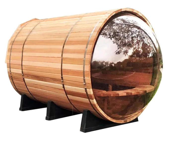 North European Style 3-4 Person Barrel Sauna Room With Harvia Sauna Heater Outdoor Use Pretty Sauna House For Family Canadian Pi