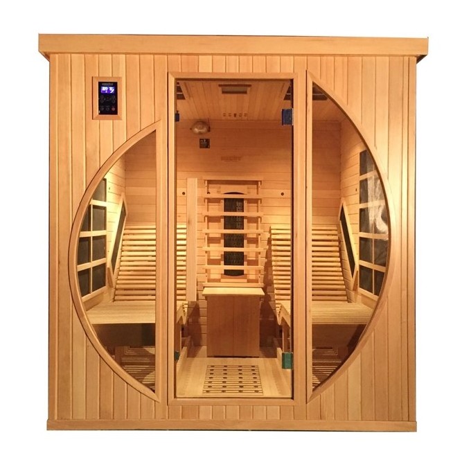 2021 New Design Custom Far Infrared Sauna for Sale to Europe Canada Hemlock NO EMF Solid Wood Traditional Sauna Room for Therapy