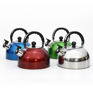 Factory outlet stainless steel hemisphere flat bottom tea water kettle Hemispherical shape whistling kettle