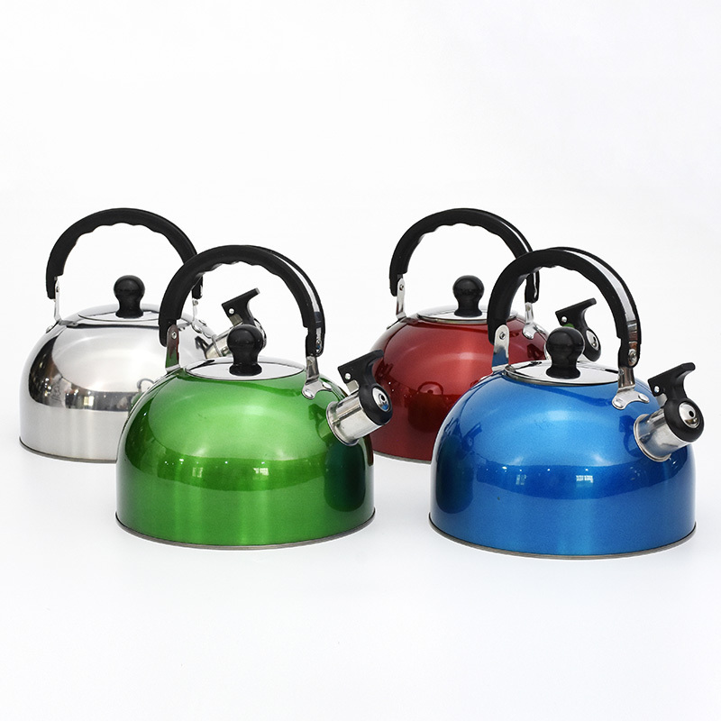 Factory outlet stainless steel hemisphere flat bottom tea water kettle Hemispherical shape whistling kettle