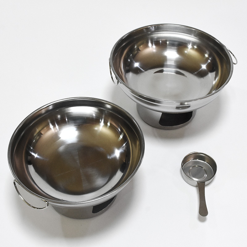 Low price stainless steel shua shua hot pot 20/22cm mini alcohol stove chafing dish for home canteen