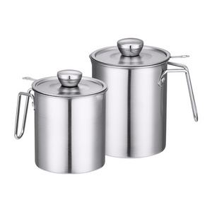 New design stainless steel oil stainer pot filter multifunctional kitchen oil filter pot