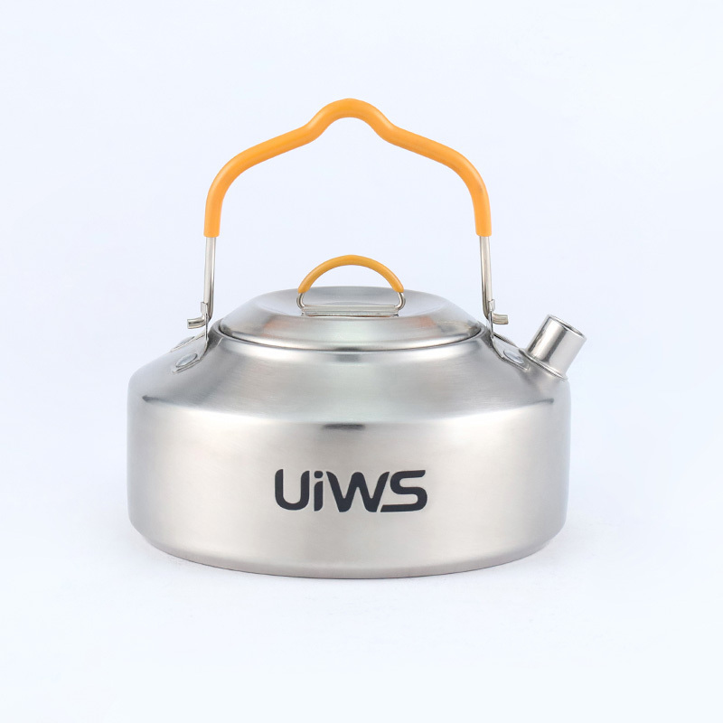 Outdoor stainless steel kettle 1.0L cooking pot portable camping travel teapot