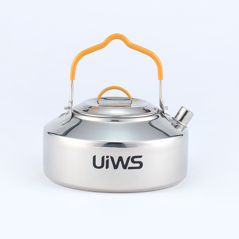 Outdoor stainless steel kettle 1.0L cooking pot portable camping travel teapot