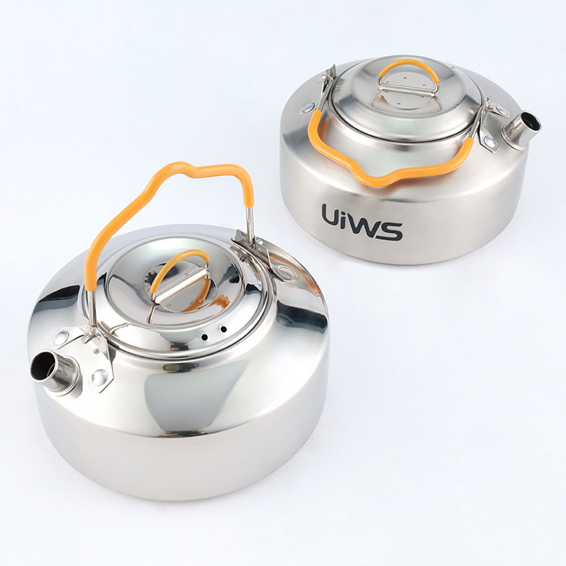 Outdoor stainless steel kettle 1.0L cooking pot portable camping travel teapot