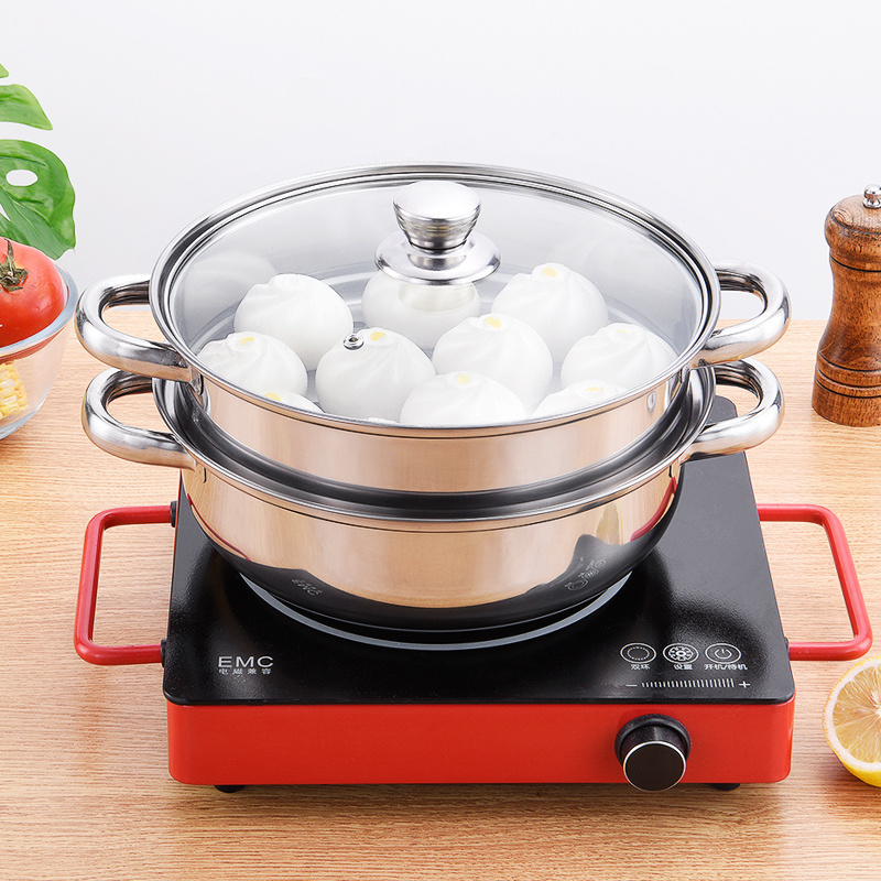 Multi-function steamer soup pot stainless steel Thickened material kitchen steam cooking pot