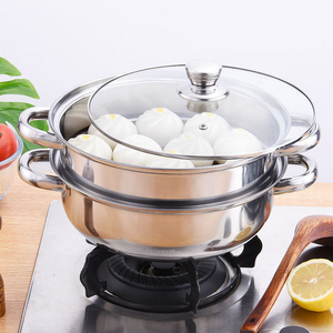 Multi-function steamer soup pot stainless steel Thickened material kitchen steam cooking pot