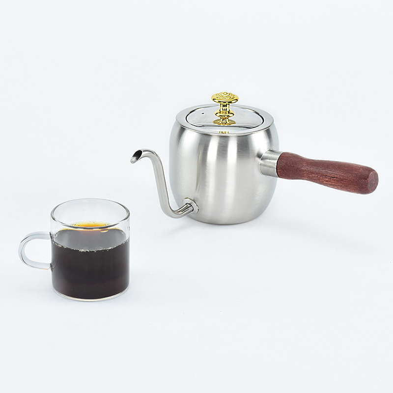 Hotel Sale Stainless Steel Gooseneck Kettle Pour over Tea/Coffee Tool 500ml Copper Milk Jug