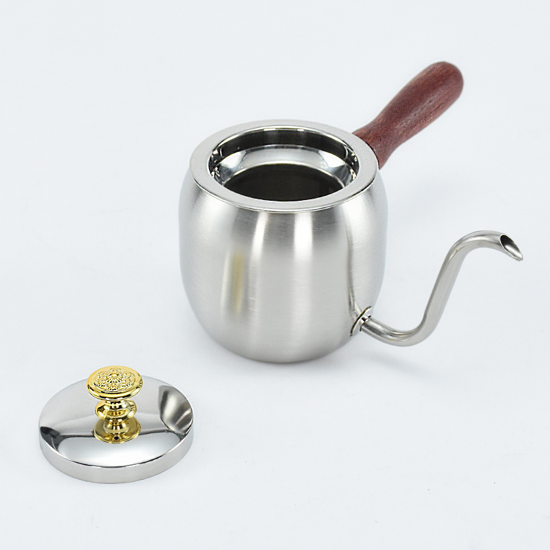 Hotel Sale Stainless Steel Gooseneck Kettle Pour over Tea/Coffee Tool 500ml Copper Milk Jug