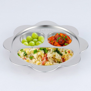 Children's dinner plate cartoon pattern 304 stainless steel service tray high capacity service plate