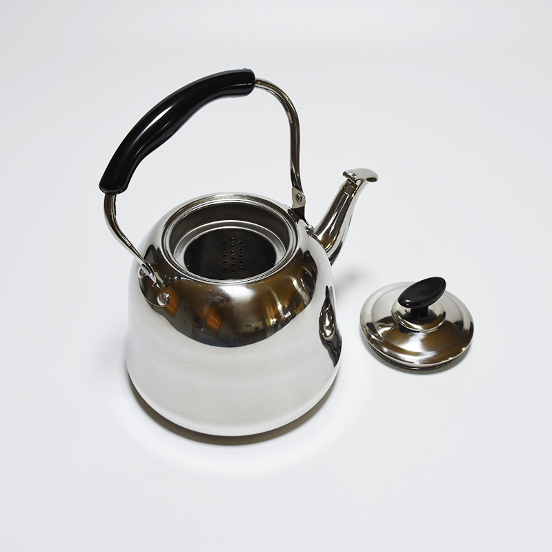 Stainless steel tea water kettle with filter element Flat bottom whistling kettle