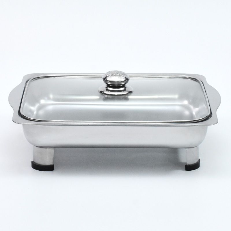 Hotel restaurant stainless steel serving dinner tray detachable serving dish mini chafing dish with lids