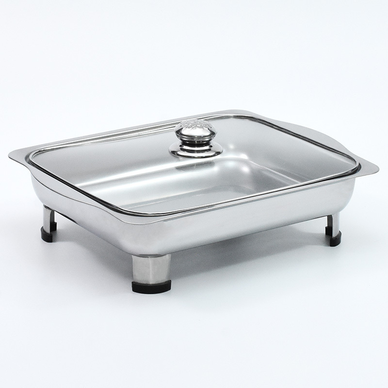 Hotel restaurant stainless steel serving dinner tray detachable serving dish mini chafing dish with lids