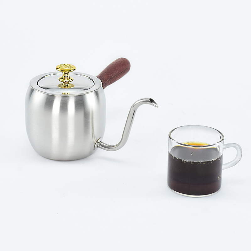 Hotel Sale Stainless Steel Gooseneck Kettle Pour over Tea/Coffee Tool 500ml Copper Milk Jug