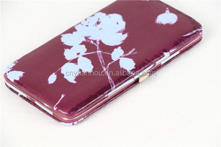 Fashion Ladies Flora Pattern Metal Frame Clutch Wallet Card Holder Wallet