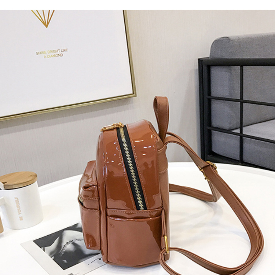 Double-shoulders bag mini-trendy lacquer leather small backpack 2018 new shiny sequins women's backpack