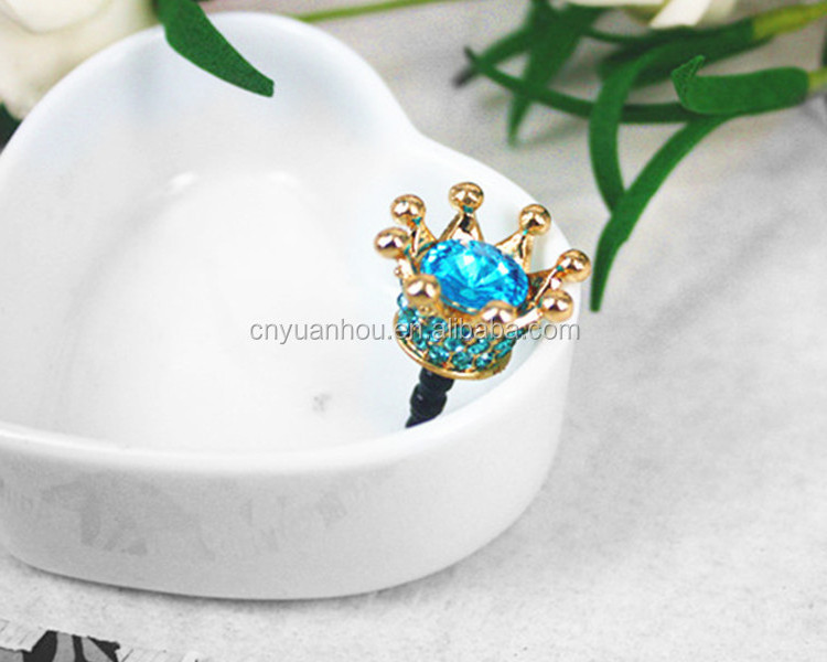 Wholesale Rhinestone Dust Plug Luxurious Crown Earphone Dust Plug For Iphone