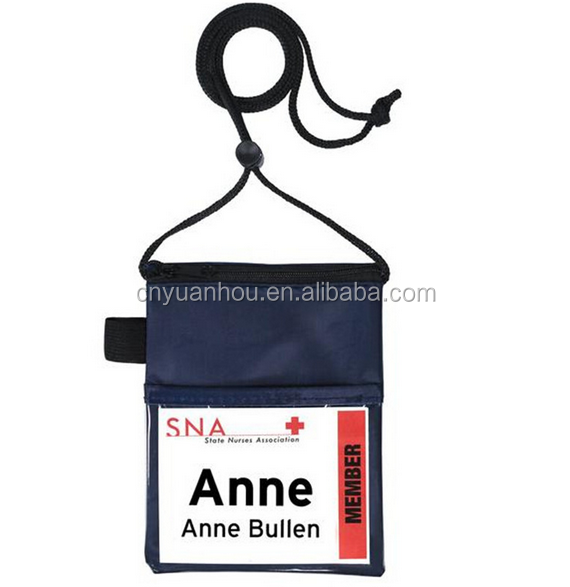 custom printed logo passport card holder  hanging pouch  blocking travel neck passport wallet