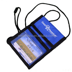 Fashion Business Card Hanging Passport Holder with Lanyard Security Neck Passport Wallet Conference ID Badge Holder