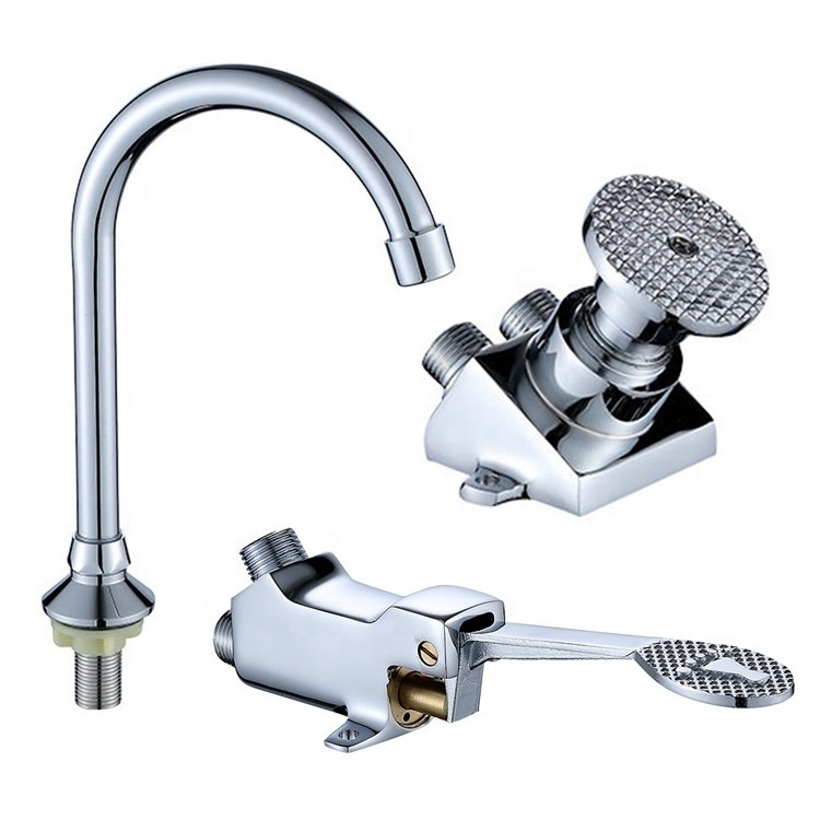 Foot Operated Faucet Valve For Wash Basin Pedal Valve For Vanity Sink Grifo De Pedal Automatic Shut Off