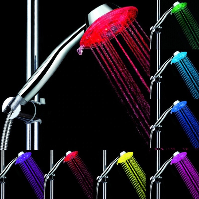 Led Shower Head 3 Color Light Change Automatically Fixed Shower Head High Pressure Water Saving Shower Head