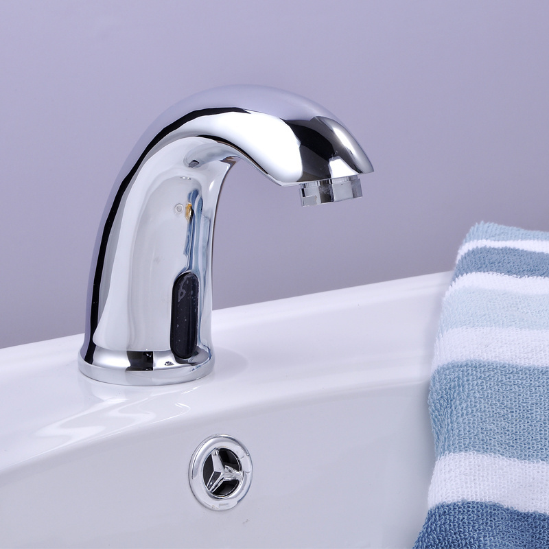 Compact Size Brass Sensor Lavatory Faucet Touchless Water Tap Hands Free Electric Automatic Faucets