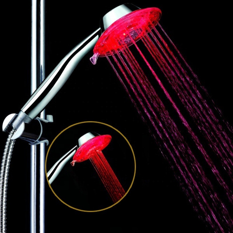 Led Shower Head 3 Color Light Change Automatically Fixed Shower Head High Pressure Water Saving Shower Head