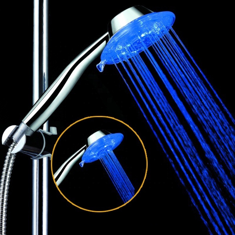 Led Shower Head 3 Color Light Change Automatically Fixed Shower Head High Pressure Water Saving Shower Head