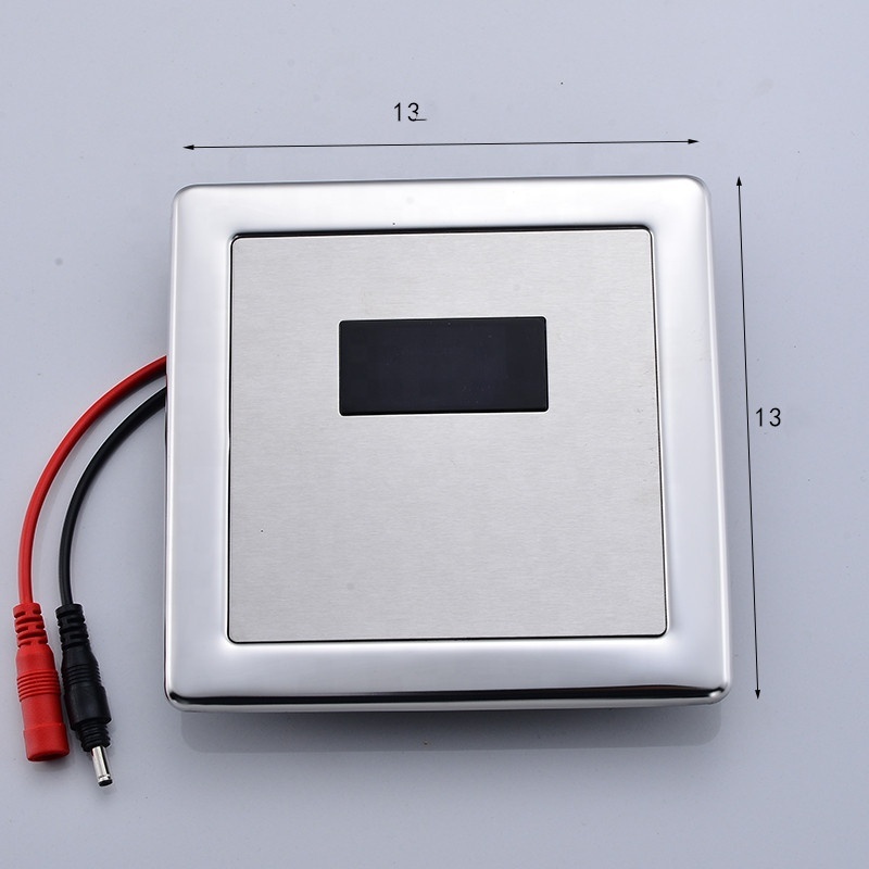 Infrared Sensor Wall Flusher Touchless Mount Urinal Toilet Automatic Urinal Flusher Stainless Steel Led Battery Time Plate Water