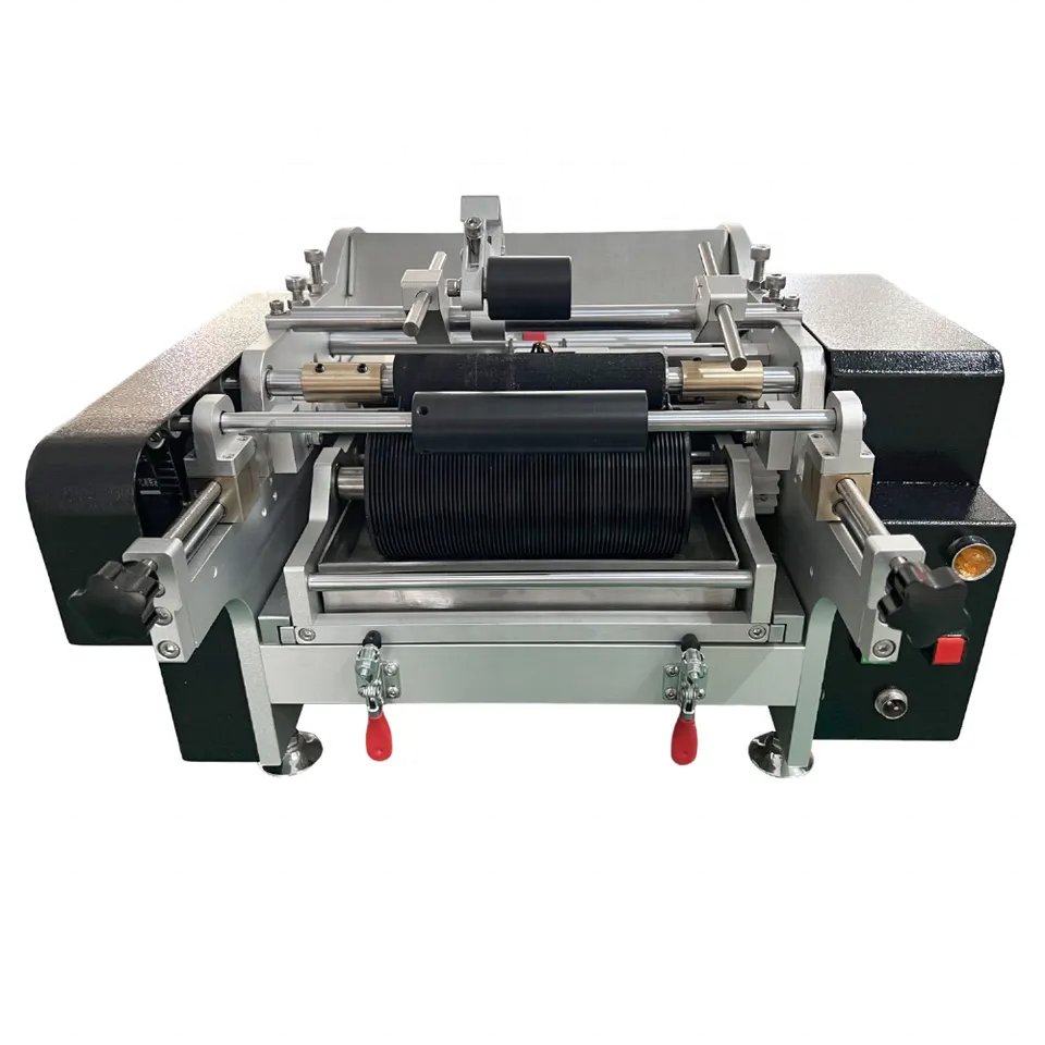 Manual paper tube glue paste sticker labeling machine