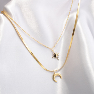 Mixed high quality geometric non-fading 18k gold plated 316l stainless steel necklace pendant