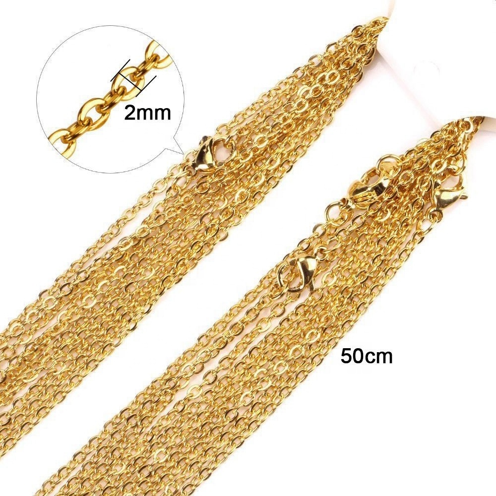 10pcs/lot Bulk Wholesale 1.5/ 2mm Stainless Steel Necklace Chain For Jewelry Making