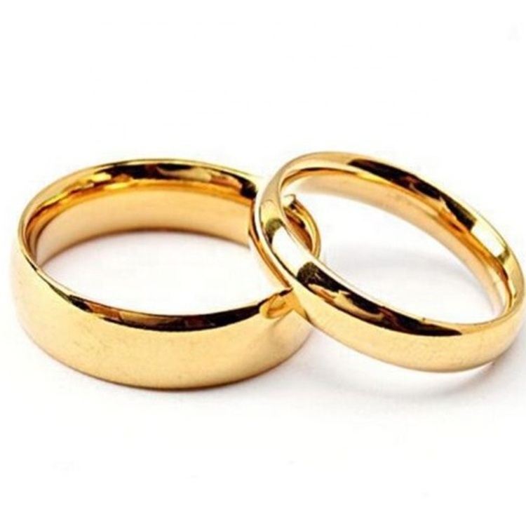 Wholesale Fashion Men and Women Titanium Stainless Steel Ring Set Jewelry Promise Wedding 18K Gold Rings for Couple