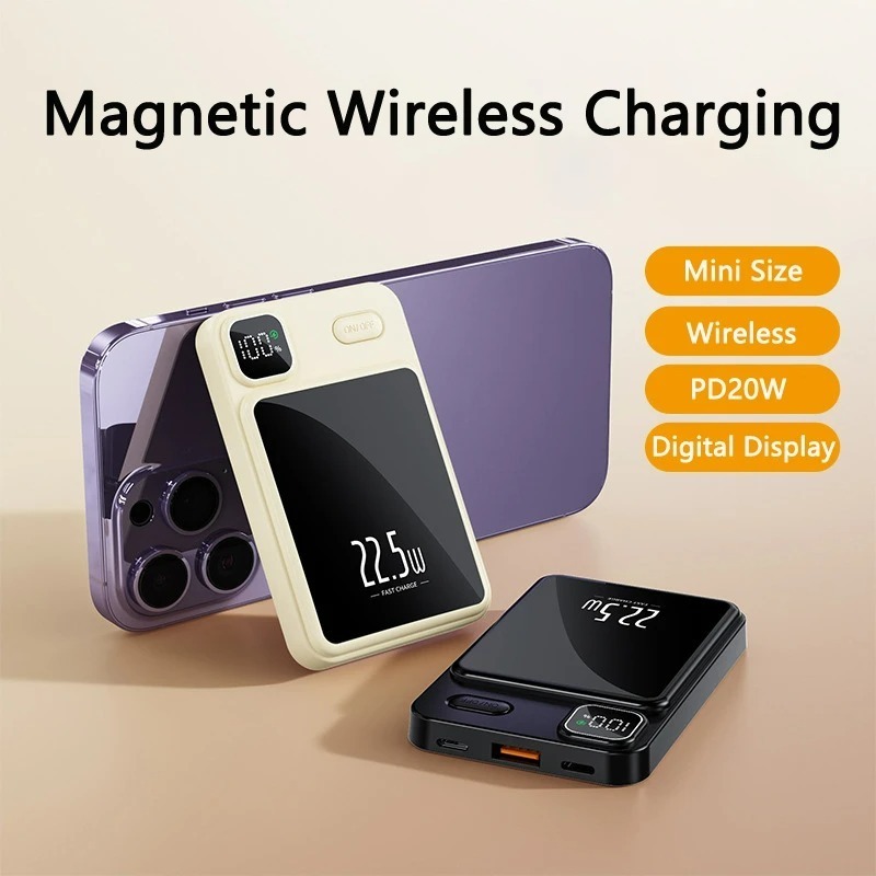 High Quality Portable Magnetic Mini 5000mah 10000mah Wireless Charger Power Bank Battery Pack Powerbank For iphone 14 13 Pro Max