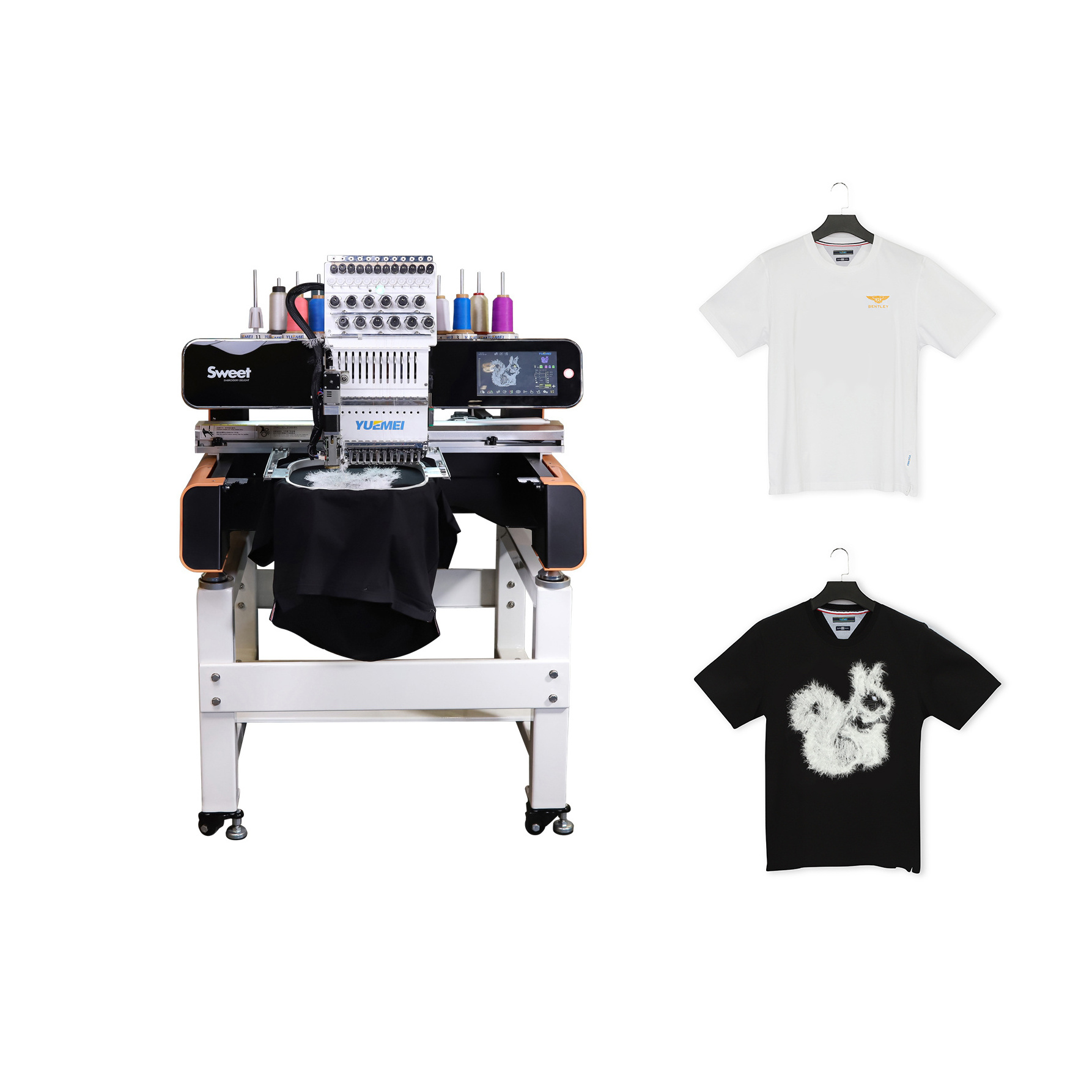 Tajima type multi function  embroidery making machine with computer screen have different language selections