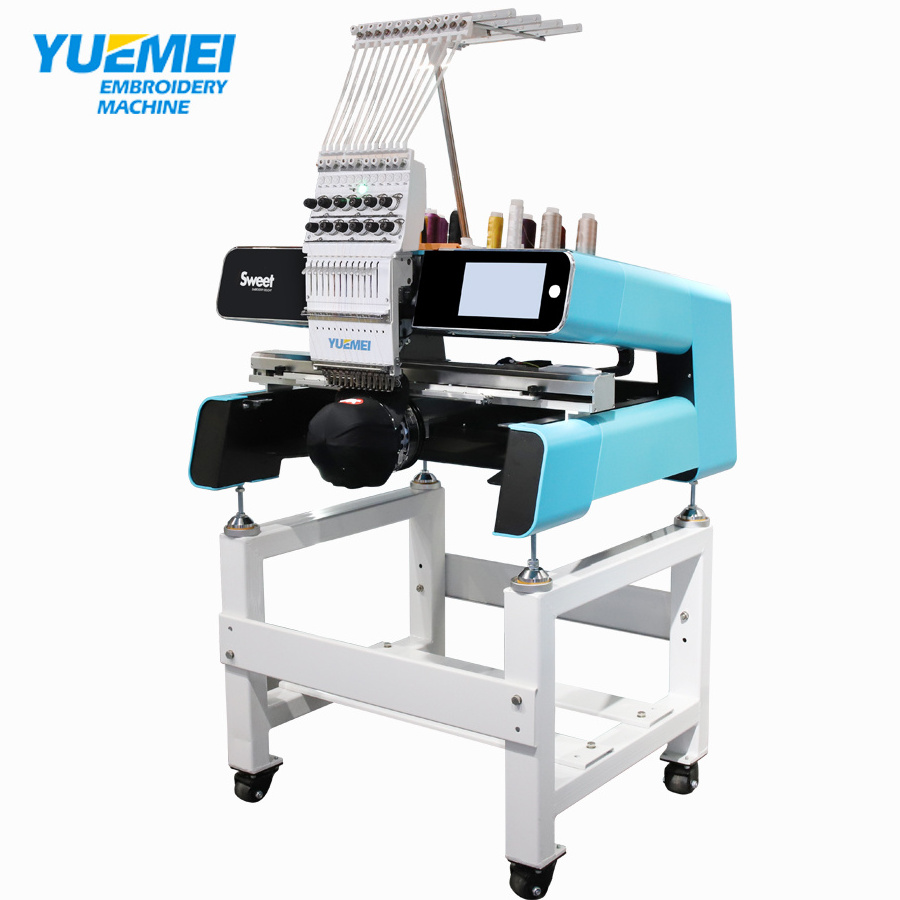 Hot sale!!! Single Head 12 15 Needles Embroidery Machine For Hats T-shirts etc