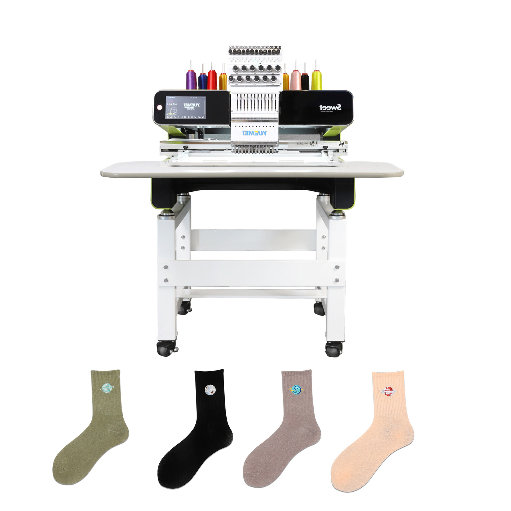 Best Logo Socks Single head embroidery machine With 12 needles Suppliers Prices For Sale