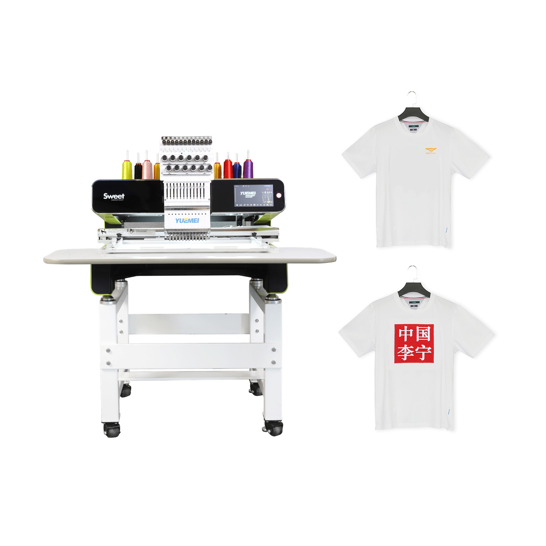 Tajima type multi function  embroidery making machine with computer screen have different language selections