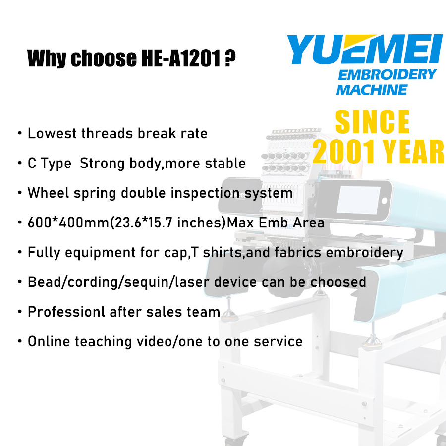 Big Sale!!! Single Head China Factory Yuemei Embroidery Machine Price Made In China