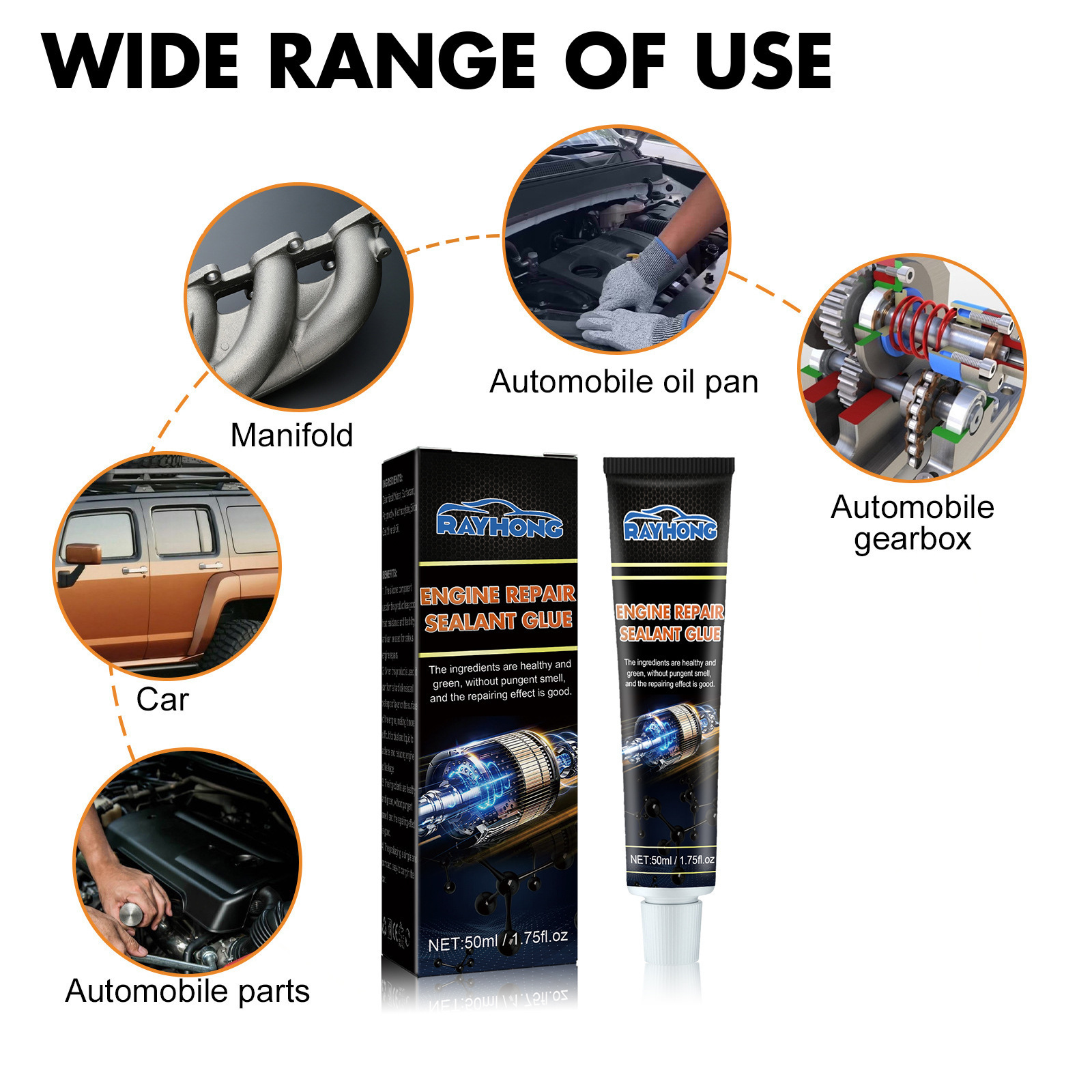 Engine Repair Sealant Glue Oil And Temperature Resistant Silicone Sealant For Auto Repair Of Metal Fuel Tanks