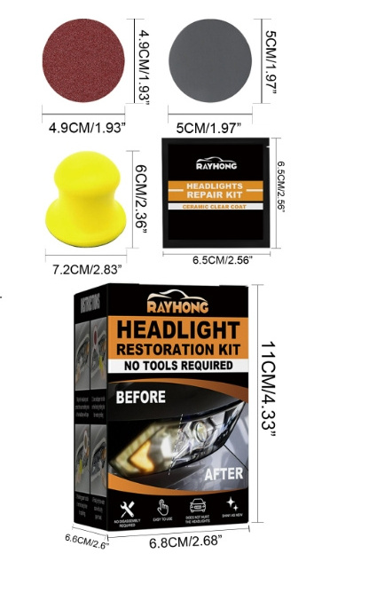 Automotive Ceramic Headlight Repair Kit Scratches Yellowing Polishing Refurbishing Brightening Headlight Shade Repair