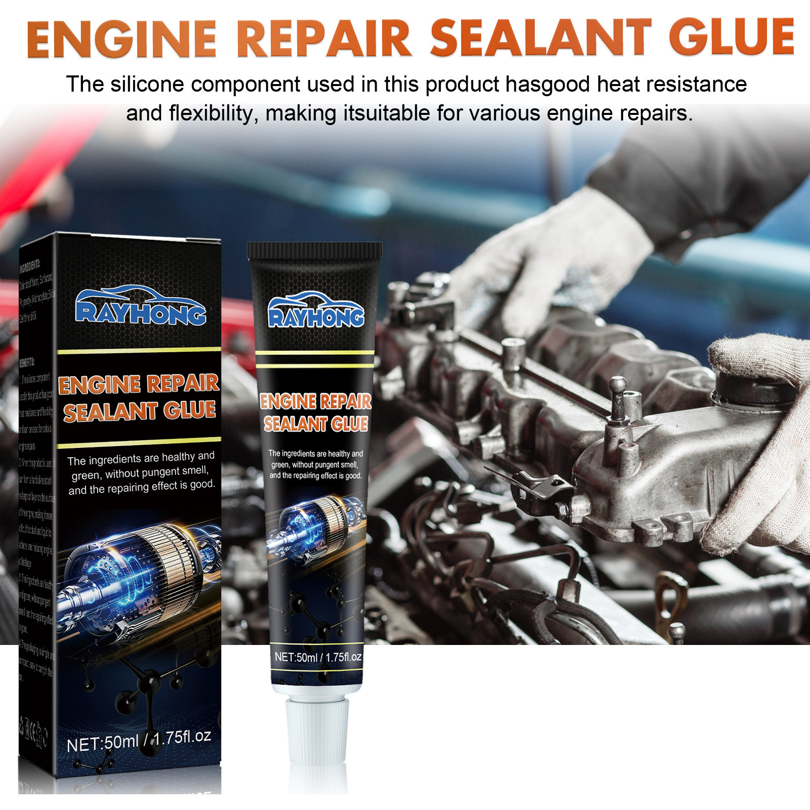 Engine Repair Sealant Glue Oil And Temperature Resistant Silicone Sealant For Auto Repair Of Metal Fuel Tanks